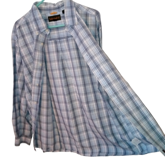 Timberland Y2K Plaid Button Down Long Sleeved Pockets Casual Streetwear Layer XL - Picture 3 of 13